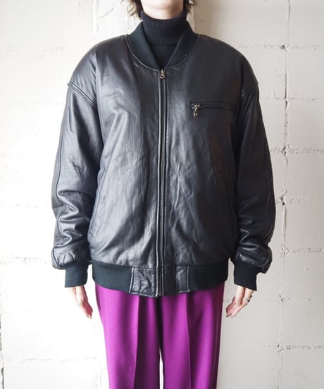 Zipup Leather Jacket BK
