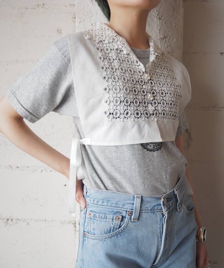 Vintage Side Tape Lace Collar WH