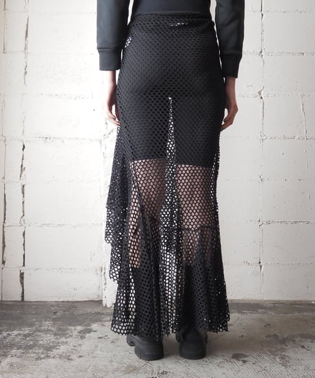 Mermaid Line Mesh Skirt BK