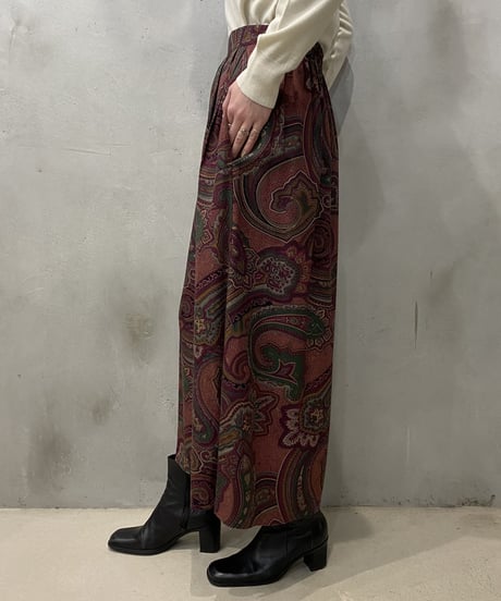 Paisley Pattern Flared Skirt