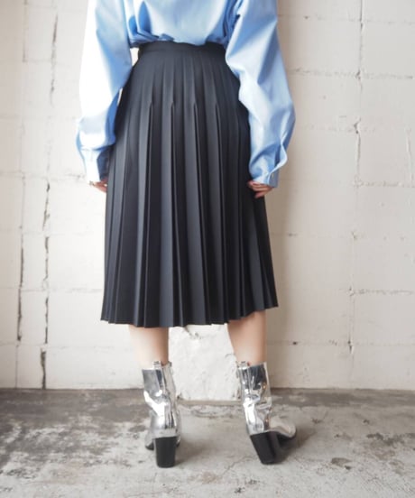 Irregular Pleated Mini Skirt BK