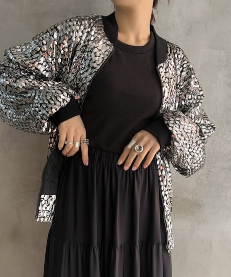 Animal Pattern Mirror Sequin Design Jacket SIBK