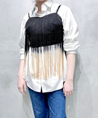 Two Tone Fringe Bustier BKBE