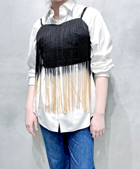 Two Tone Fringe Bustier BKBE