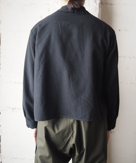 1930～40's EURO Frill Collar Blouse BK