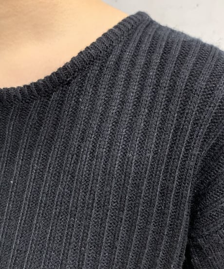 Crew Neck Rib Knit BK