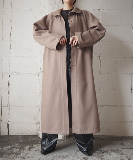 Round Collar Wool Long Coat BE