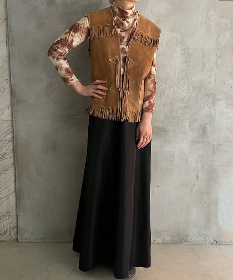 Suede Fringe Vest  BE