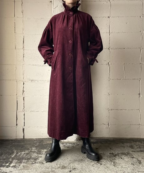 Frill Collar Corduroy Coat PUR