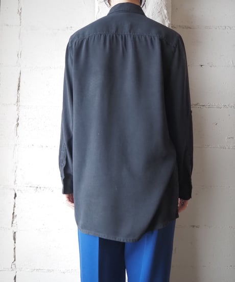 LAUREN RALPH LAUREN Fly Front Silk Shirt BK