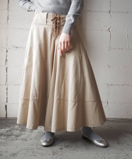 Ralph Lauren Laceup Flared Skirt BE