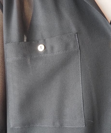 Open Callar Seethrough Shirt BK