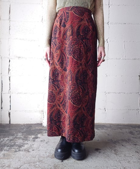 Paisley Pattern Tight Skirt BKBR