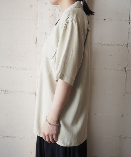 Open Collar S/S Silk Shirt　BE