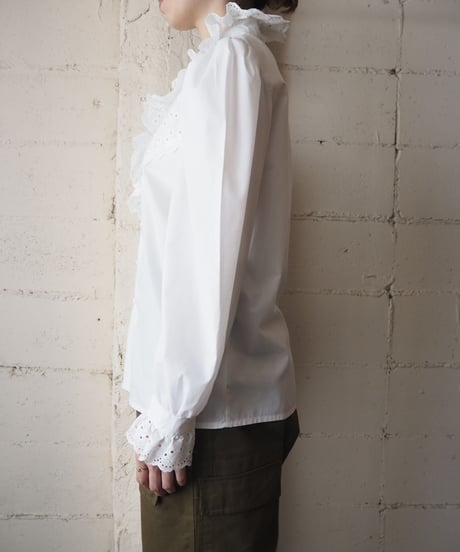 Frilled Collar Puff Sleeve Blouse WH