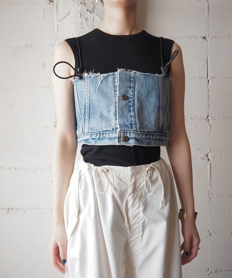 【Orfeo REMAKE】Denim bustier BL