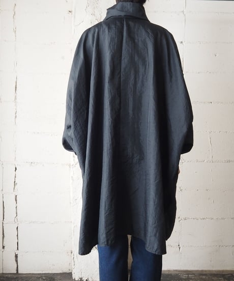 Stand Collar Dolman Long Jacket BK