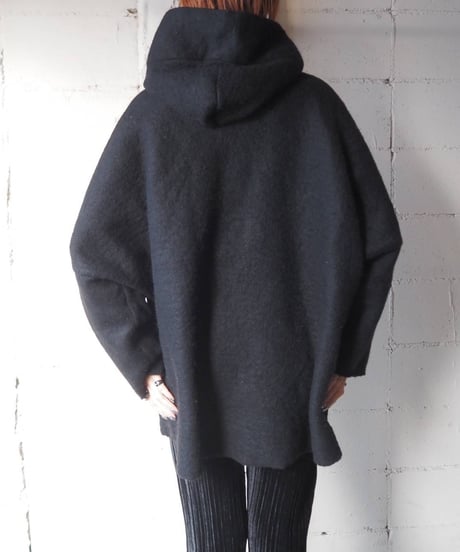 Zipup Dolman Sleeve Hood Jacket BK
