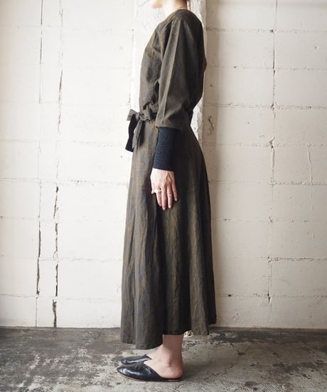 Collarless Pattern  Dress  KABK