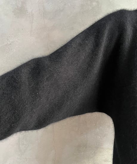 Angola Mix Mock Neck Knit BK