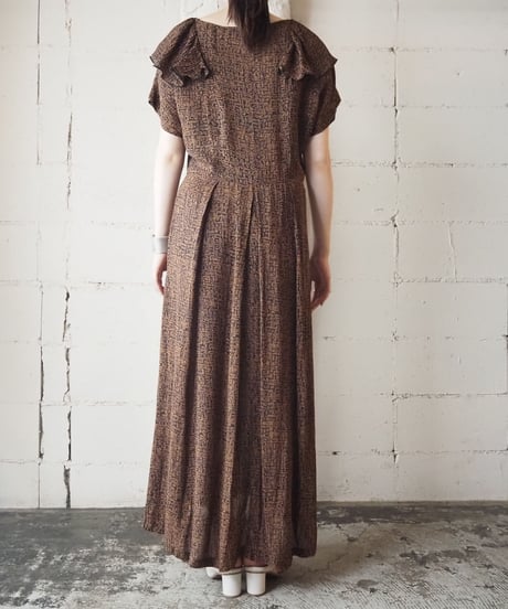 Ribbon Tie Pleated Collar Dress BR