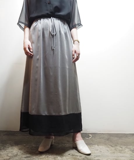Seethrough Easy Tight Skirt SVBK