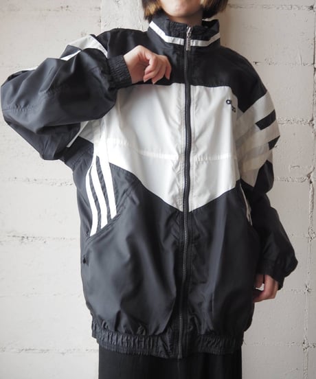 adidas Line Design Zip Up Jacket BK WH