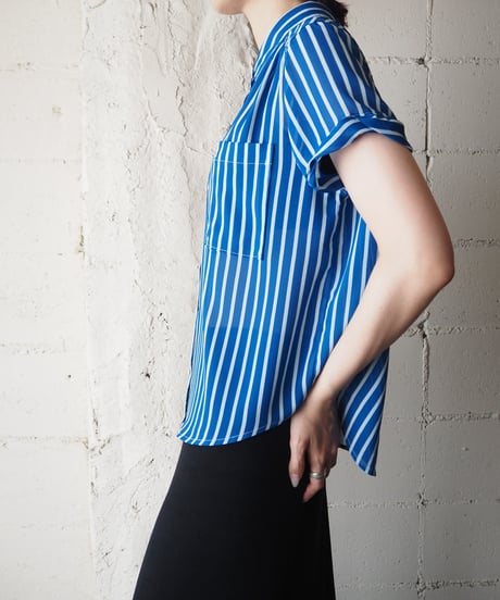 Abercrombie&Fitch Sheer Stripe Shirt BLWH