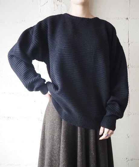 Dropped Shoulder Wide Sweater BK