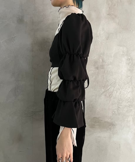 Puff Sleeve Short Tops BK