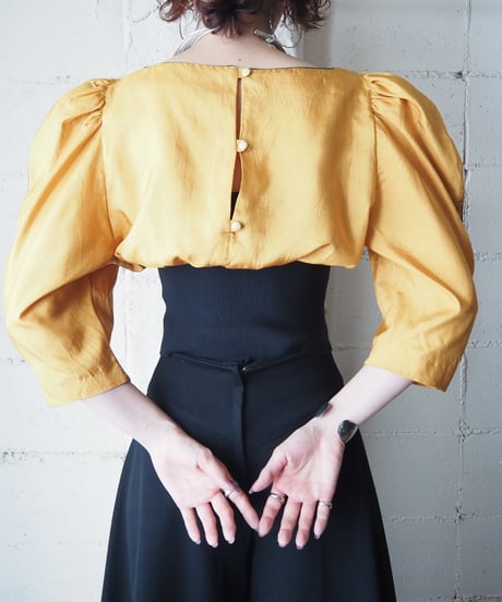 REMAKE Rib Waist Bicolor Blouse YEBK