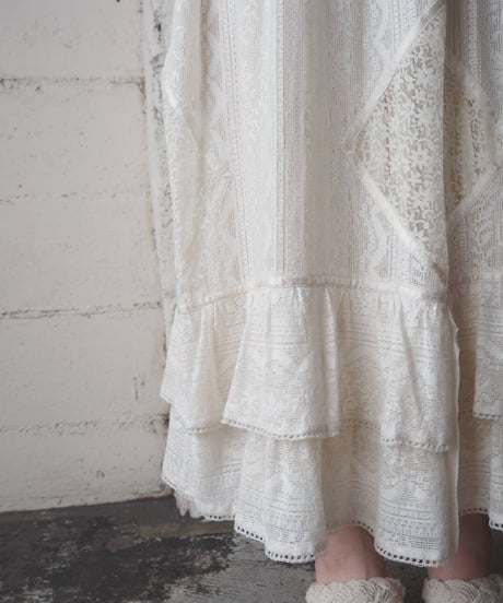 1960s Vintage Indian Cotton Lace Dress IV