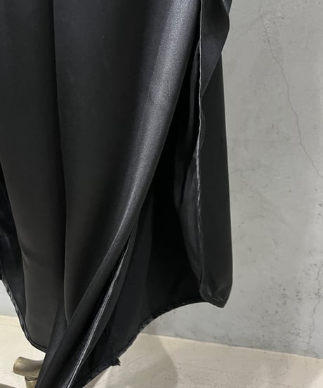 Side Design Satin Easy Pants BK