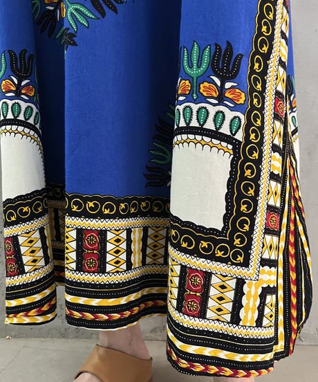 African Batik Front Zip Dress BLYE