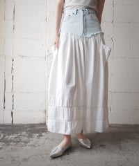 Remake Denim Docking Cotton Skirt LBL WH