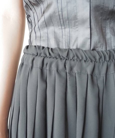 Sheer Pleated Super Wide Pants BK