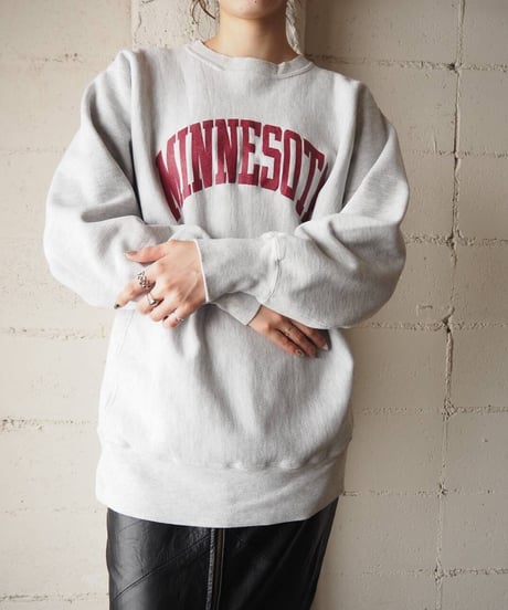 1990's Chamion REVERSE WEAVE "MINNESOTA" Sweat GRBUR