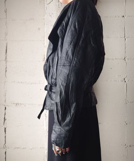 Design Collar Leather Jacket BK