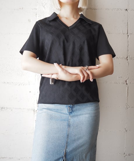 1960-70's Euro Skipper Polo Knit BK