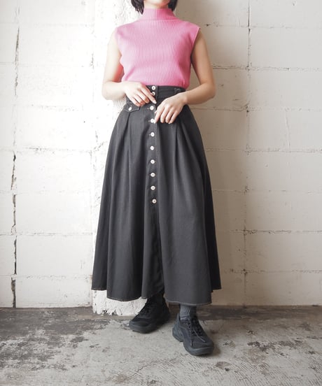 Sleeveless Mock Neck Rib Knit PI