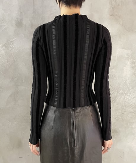 Velour × Tape Peekaboo Knit BK