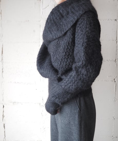 SONIA RYKIEL Shawl Collar Mohair Knit Cardigan BK