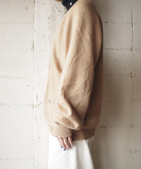 1960-1970's Vneck Knit Cardigan BE