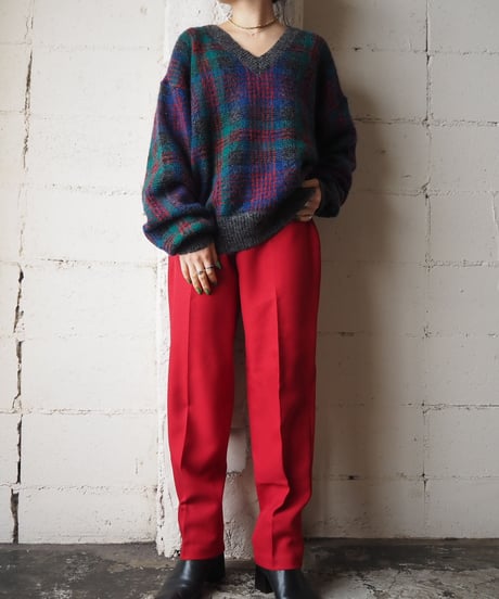 MISSONI  V Neck Check Knit BL BK GN