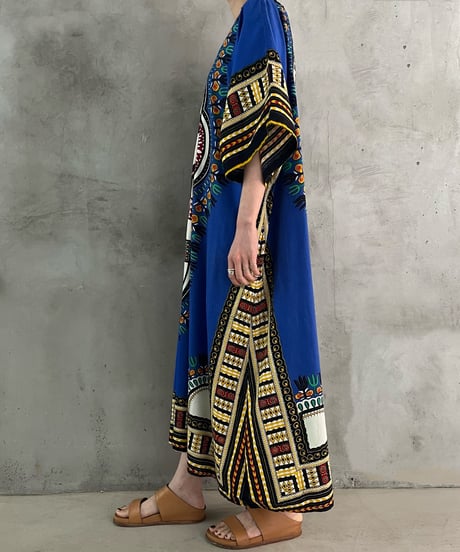 African Batik Front Zip Dress BLYE