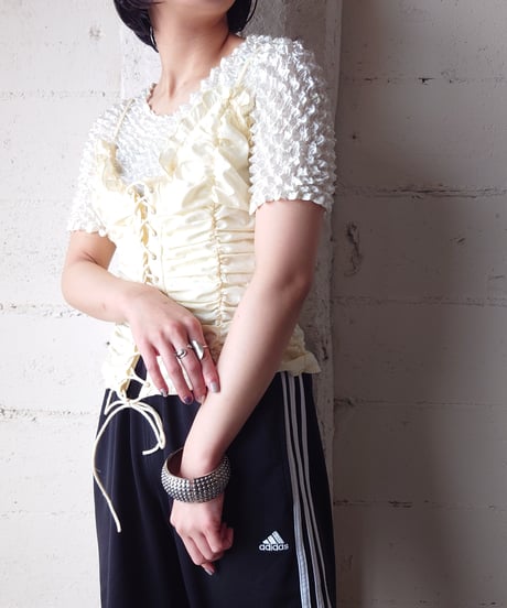 Shirring Laceup Camisole LYE
