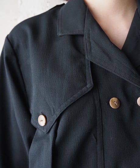 Double Breasted Open Collar Dress BK
