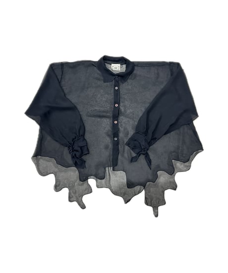 Fluttering Sheer Shirt BK