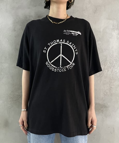 Peace Mark Printi T Shirt BKWH