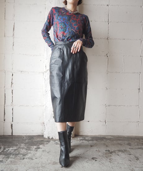 LAUREN Paisely Pattern Knit BKREGN